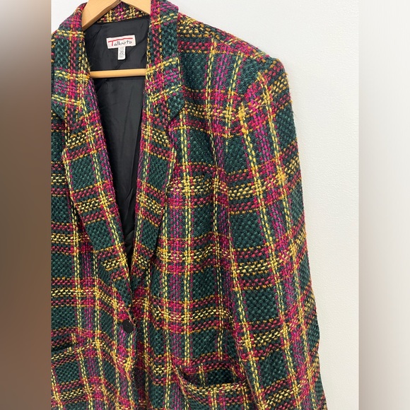 Vintage Talbots Plus Tweed Colorful plaid Blazer 20 - Picture 4 of 13